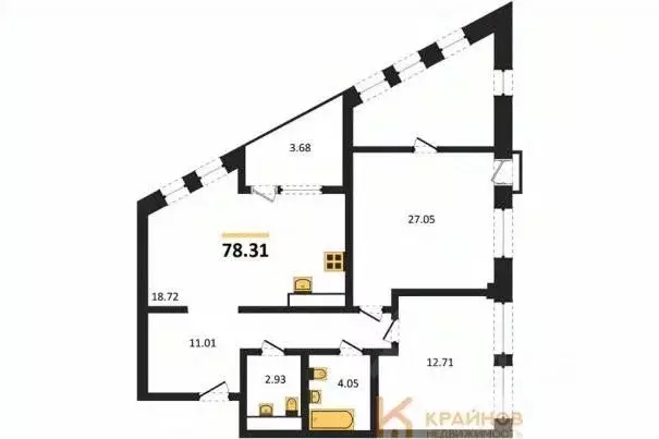 2-к кв. Воронежская область, Воронеж наб. Чуева, 7 (78.31 м) - Фото 0