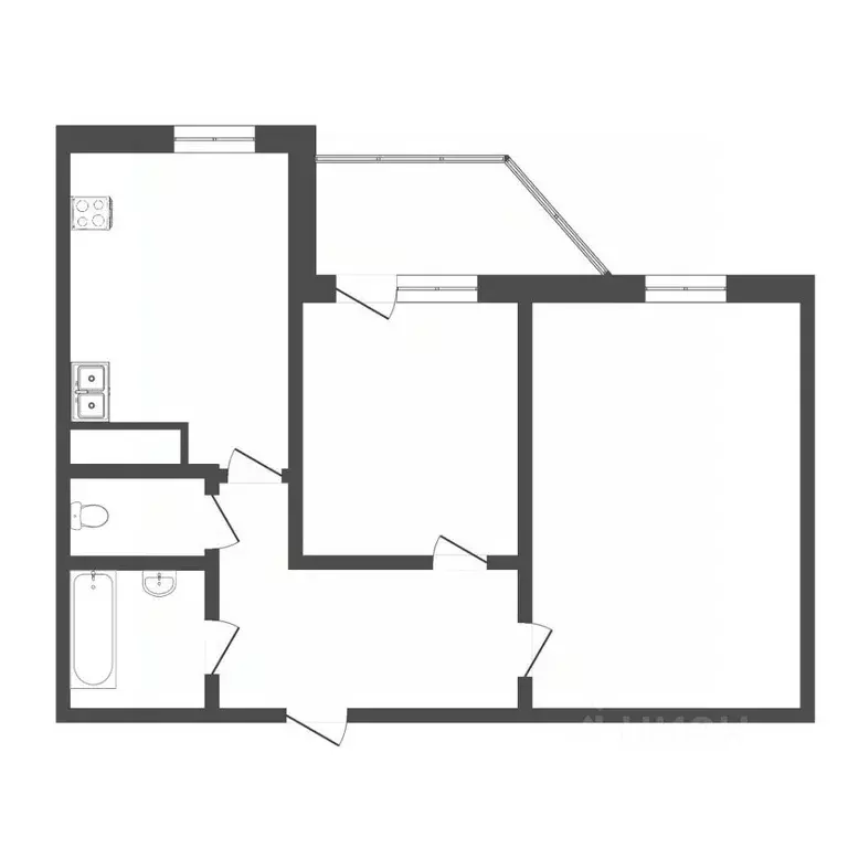 2-к кв. Тюменская область, Тюмень ул. Николая Ростовцева, 20 (44.5 м) - Фото 2