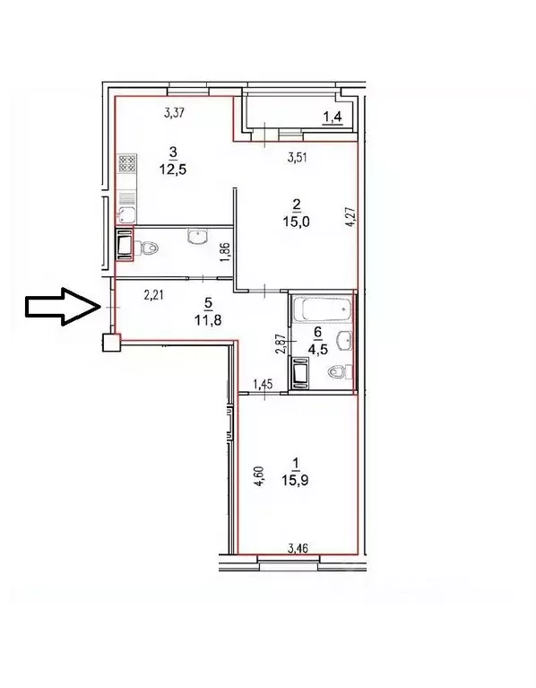 1-к кв. Санкт-Петербург Кременчугская ул., 11к2 (62.2 м) - Фото 1