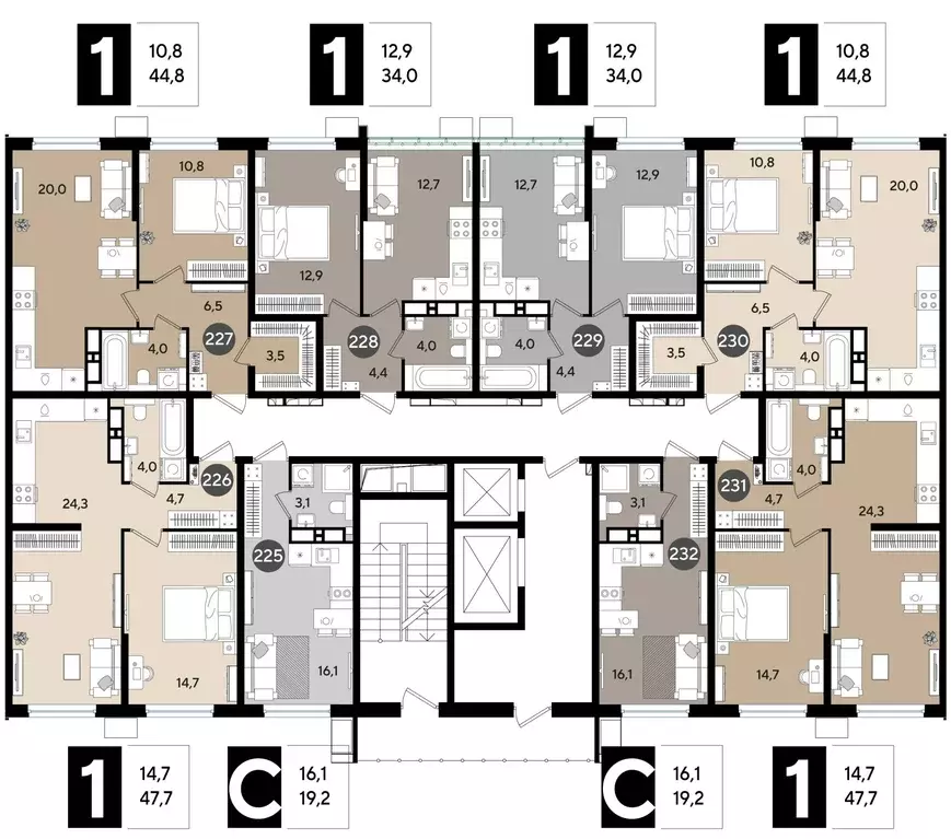 1-к кв. Краснодарский край, Краснодар Догма Парк мкр,  (47.7 м) - Фото 1