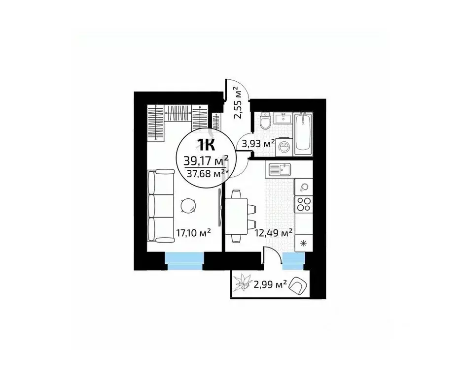 1-к кв. Самарская область, Самара пос. Мехзавод, 1-й кв-л, 50 (39.17 ... - Фото 1