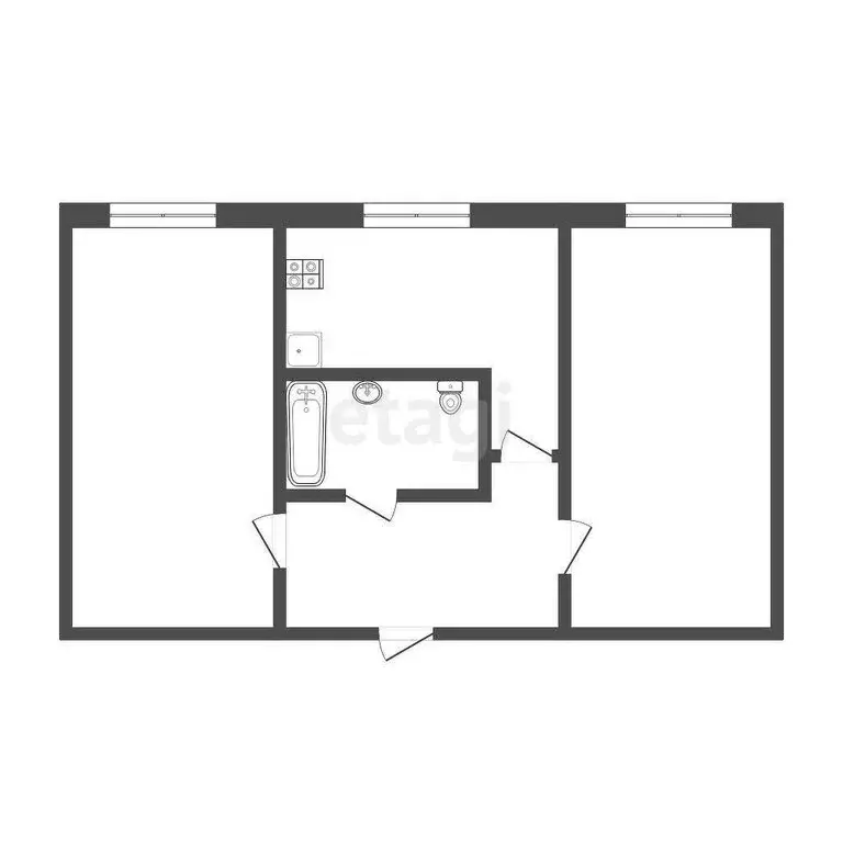 2-комнатная квартира: Улан-Удэ, улица Каландаришвили, 25 (44 м) - Фото 1