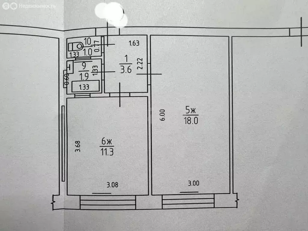 1-комнатная квартира: Калининград, улица Сержанта Мишина, 1 (35.8 м) - Фото 1