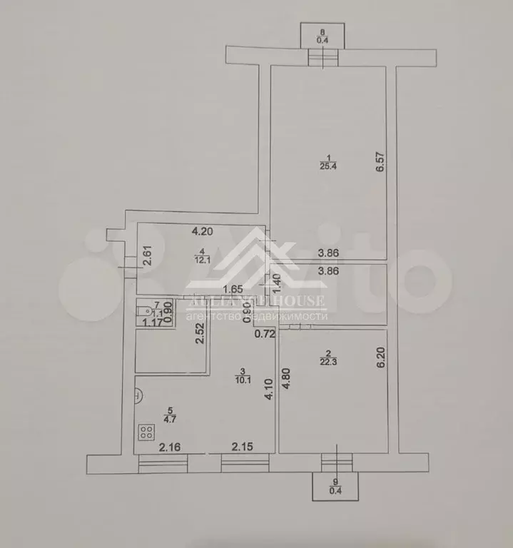 3-к. квартира, 80 м, 3/3 эт. - Фото 0