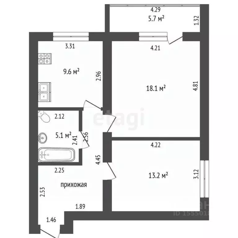 2-к кв. Самарская область, Самара Центральная ул., 1 (56.3 м) - Фото 1