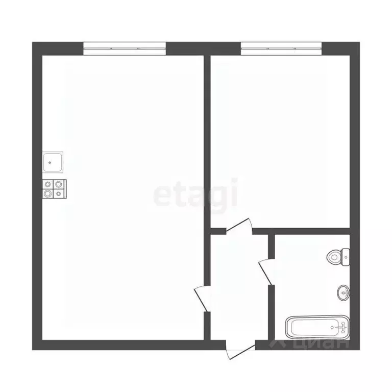 1-к кв. Ханты-Мансийский АО, Сургут Трубная ул., 5/3 (30.0 м) - Фото 2