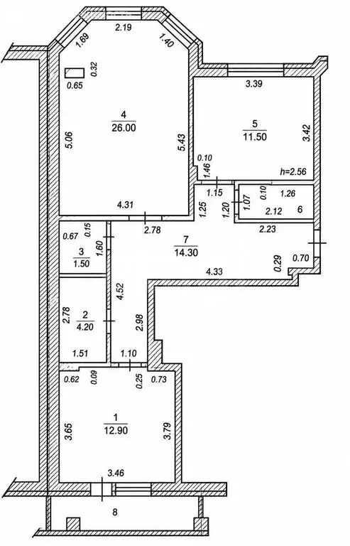 2-комнатная квартира: Чебоксары, улица Спиридона Михайлова, 1 (73.3 м) - Фото 1