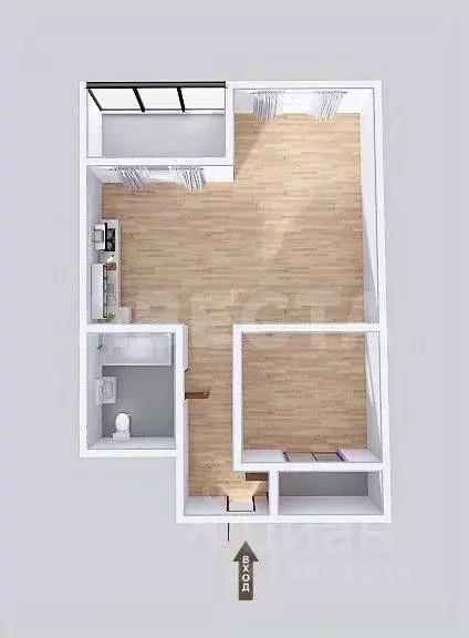 1-к кв. Омская область, Омск ул. Ватутина, 12 (48.0 м) - Фото 2