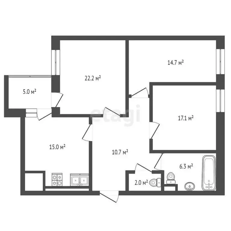 3-комнатная квартира: Батайск, улица Северный Массив, 10 (72 м) - Фото 1