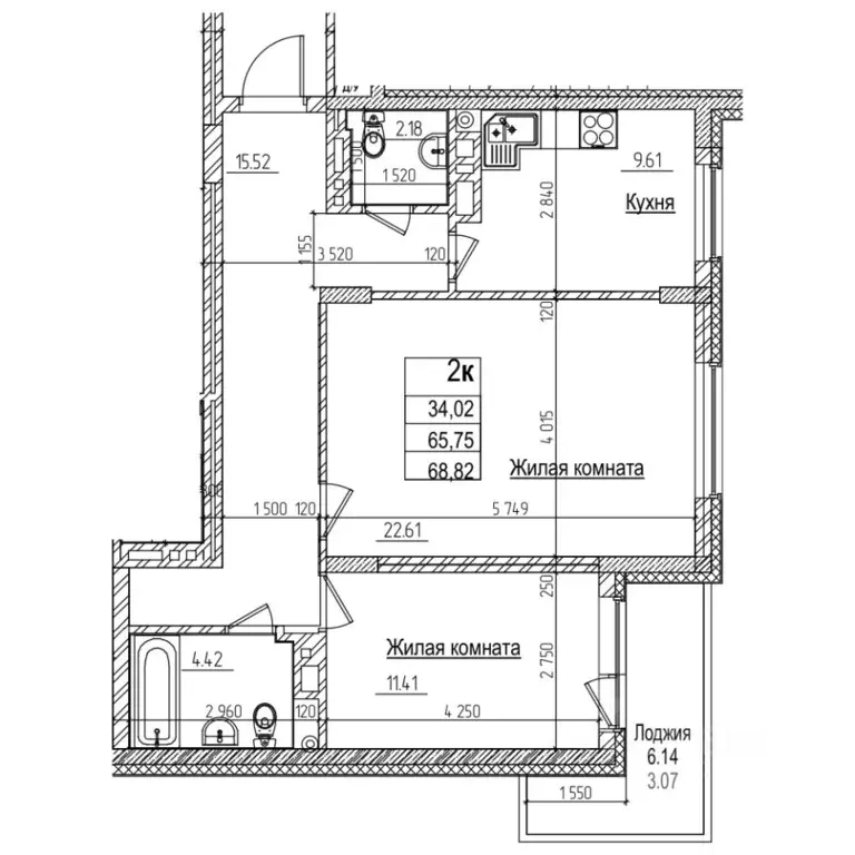 2-к кв. Новосибирская область, Новосибирск ул. Дуси Ковальчук, 242 ... - Фото 1