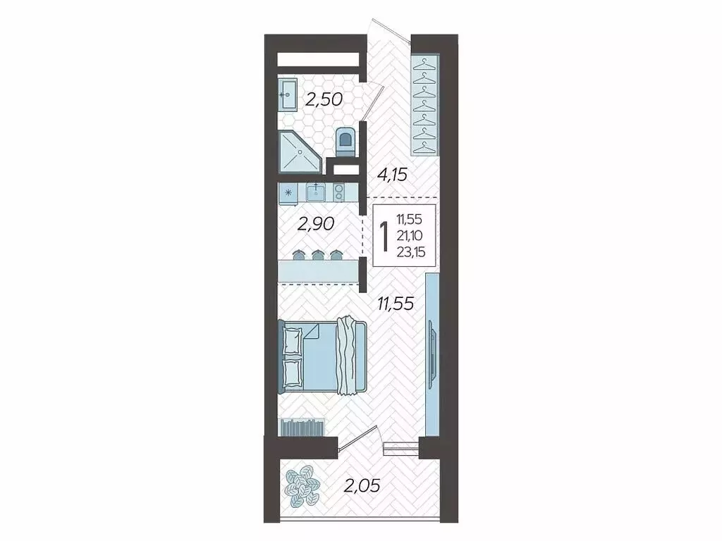 Квартира-студия: Сочи, микрорайон Бытха, Ясногорская улица, 16/2к6 ... - Фото 1