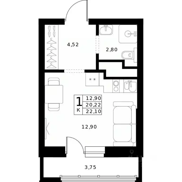 Студия Нижегородская область, Нижний Новгород Ленгородок мкр, Мед ... - Фото 0