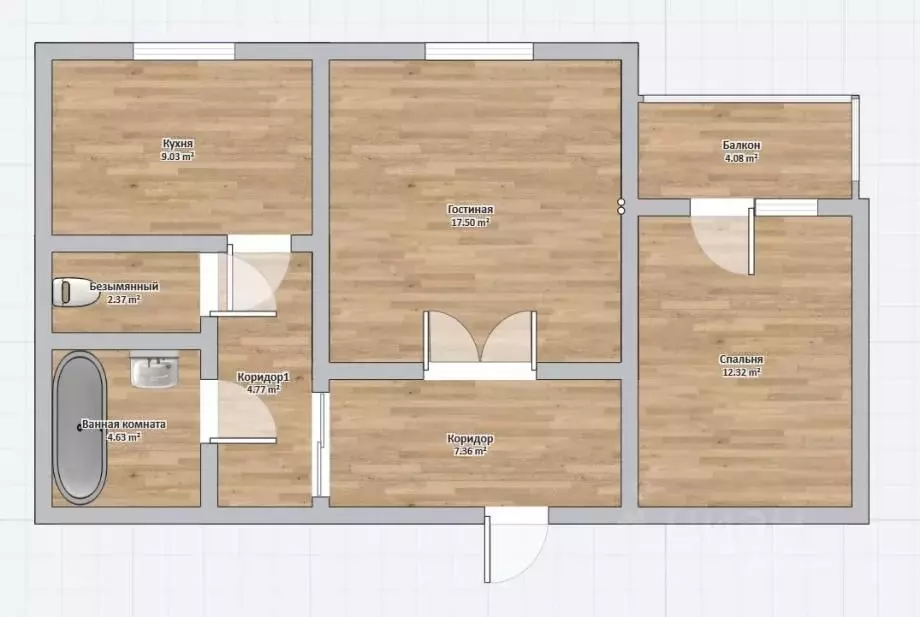 2-к кв. Красноярский край, Красноярск просп. Металлургов, 51 (53.4 м) - Фото 2