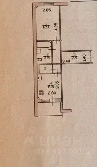 1-к кв. Орловская область, Орел Черкасская ул., 32 (33.6 м) - Фото 1