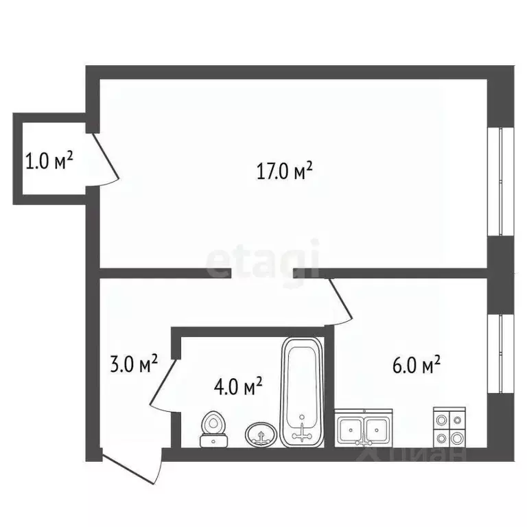 1-к кв. Московская область, Лосино-Петровский городской округ, ... - Фото 1
