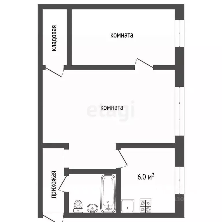 2-к кв. Омская область, Омск просп. Космический, 25 (49.0 м) - Фото 1