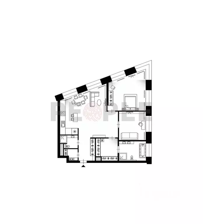 4-к кв. Москва ул. Народного Ополчения, 15К3 (108.6 м) - Фото 2