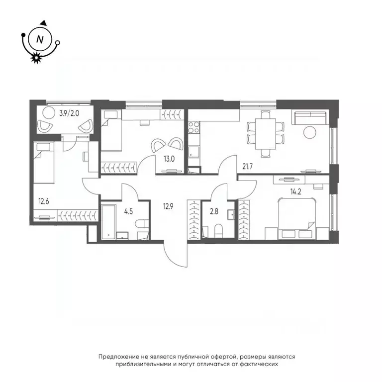 3-к кв. Омская область, Омск Зеленая река мкр, 13 (83.7 м) - Фото 0