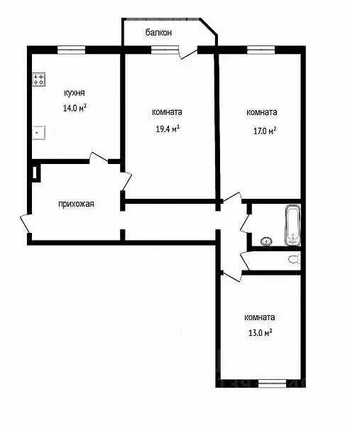 3-к кв. Тюменская область, Тюмень Холодильная ул., 116 (86.0 м) - Фото 1