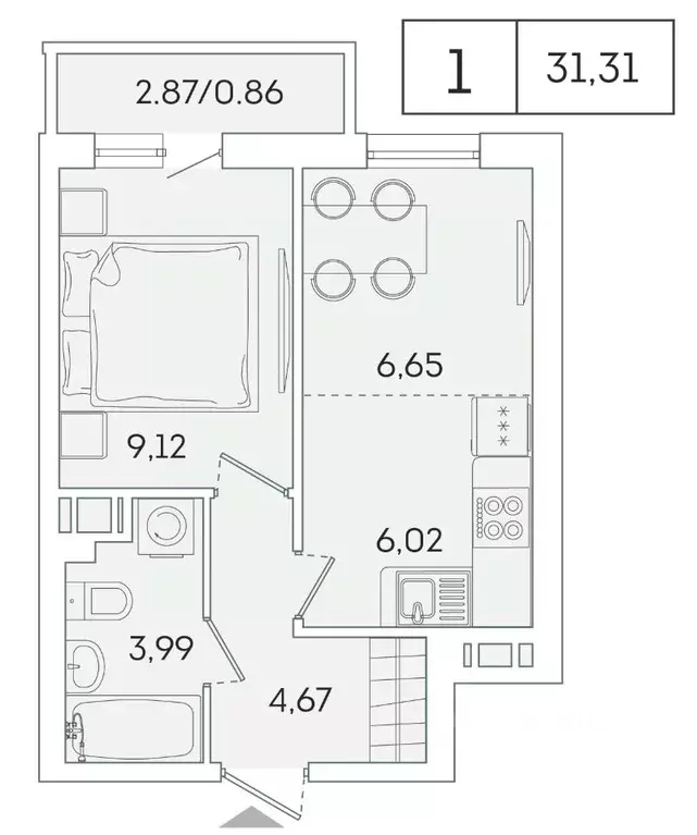 1-к кв. Ленинградская область, Мурино Всеволожский район, ул. ... - Фото 1