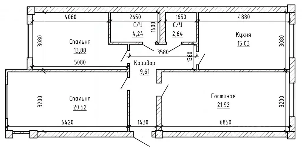 3-к кв. Кабардино-Балкария, Нальчик Кабардинская ул. (92.66 м) - Фото 2