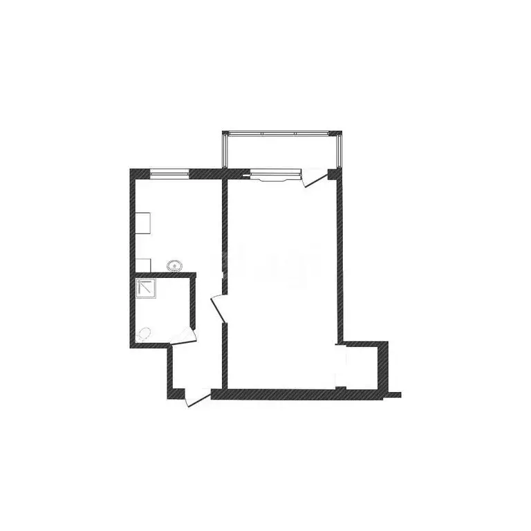 1-комнатная квартира: Валуйки, улица Попова, 5 (26.8 м) - Фото 1