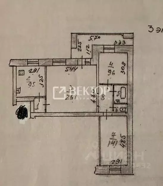 3-к кв. Ивановская область, Иваново Революционная ул., 8 (76.0 м) - Фото 2