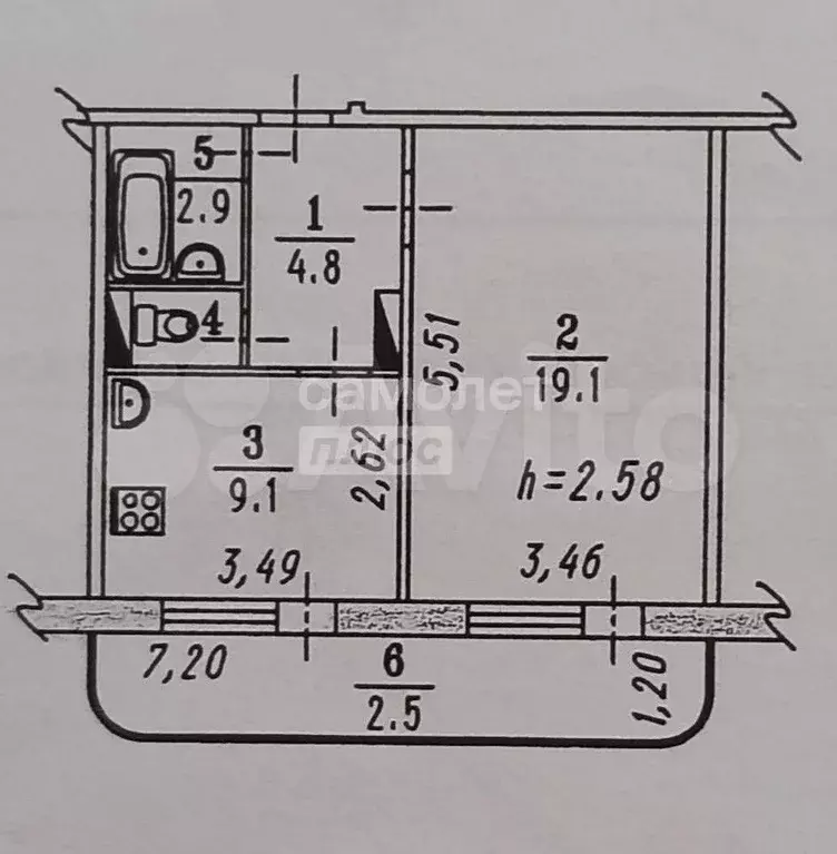 1-к. квартира, 37 м, 1/10 эт. - Фото 0