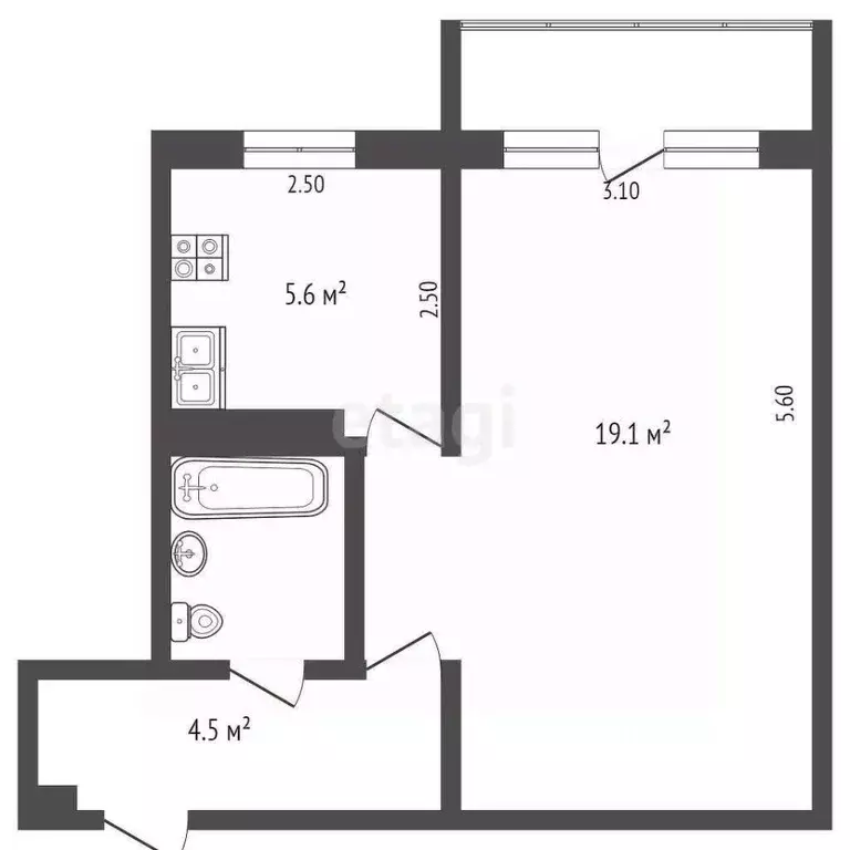 1-к кв. Орловская область, Орел ул. Игнатова, 17 (32.1 м) - Фото 1