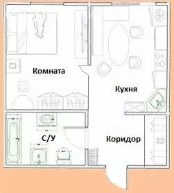 1-комнатная квартира: Котельники, Кузьминская улица, 5к1 (42.2 м) - Фото 0