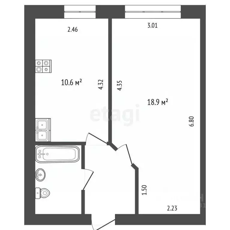 1-к кв. Ямало-Ненецкий АО, Муравленко Школьная ул., 24 (36.9 м) - Фото 2