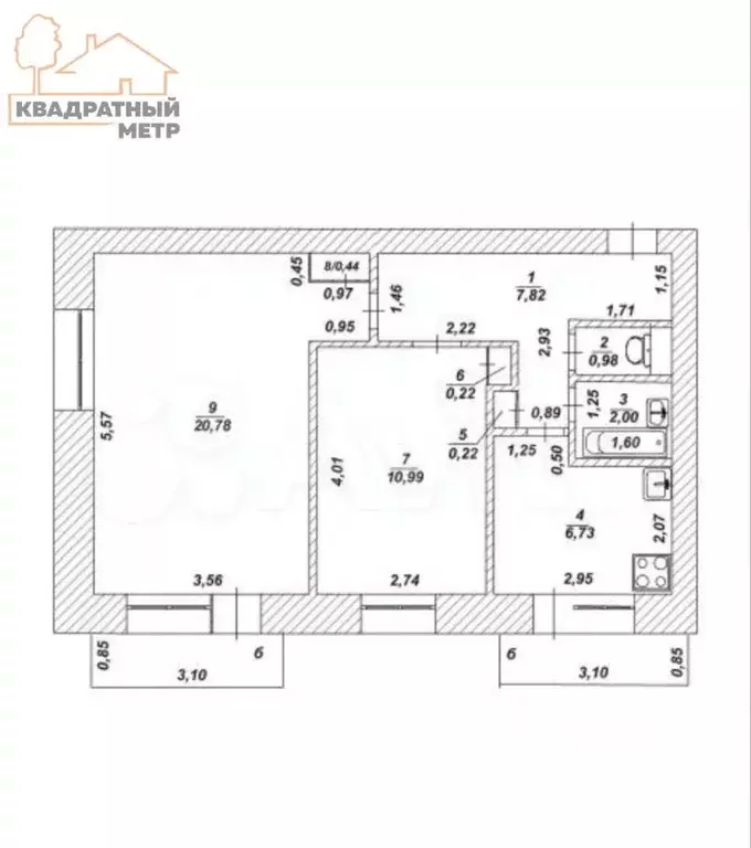 2-к кв. Ульяновская область, Димитровград просп. Ленина, 22 (50.2 м) - Фото 0