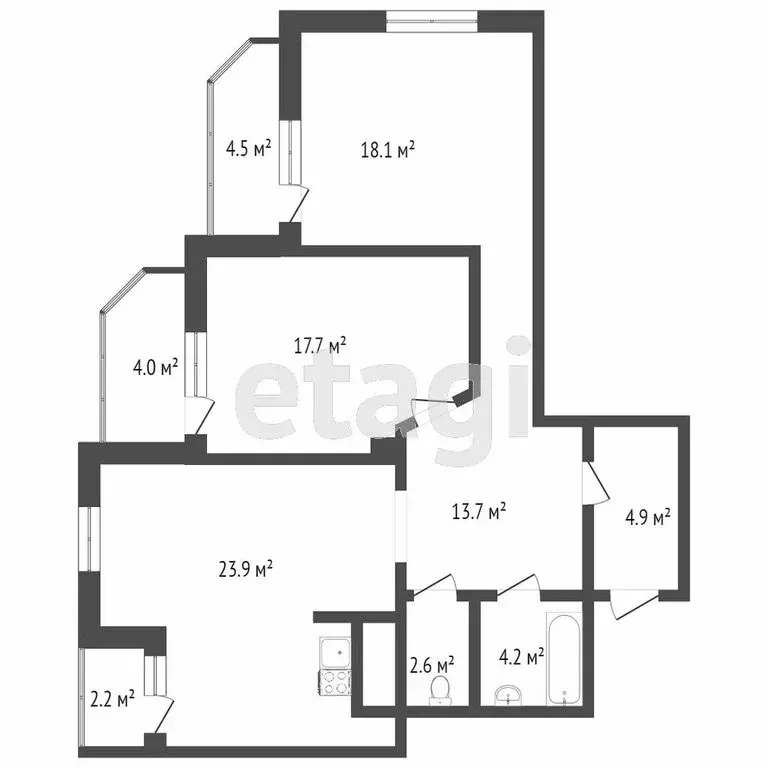 2-комнатная квартира: Тюмень, Солнечный проезд, 25к1 (85.1 м) - Фото 1