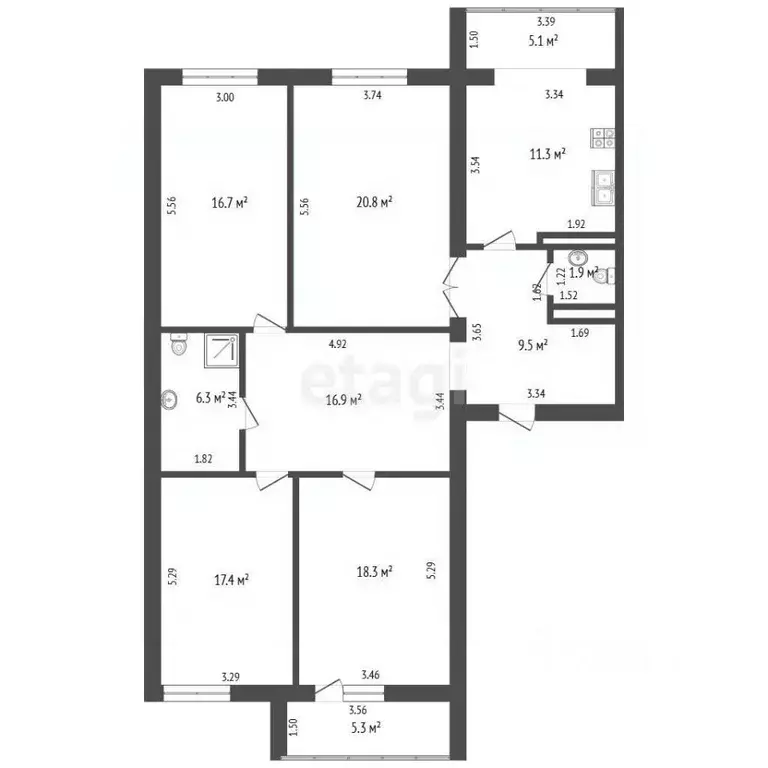 4-к кв. Забайкальский край, Чита Красноармейская ул., 54 (119.1 м) - Фото 2