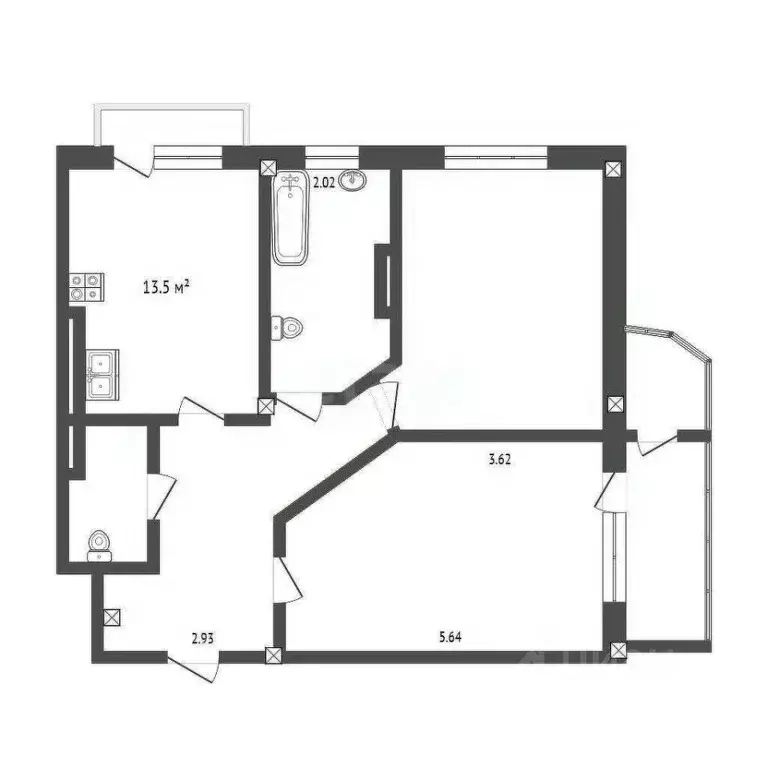 2-к кв. Севастополь ул. Павла Дыбенко, 22 (69.9 м) - Фото 1