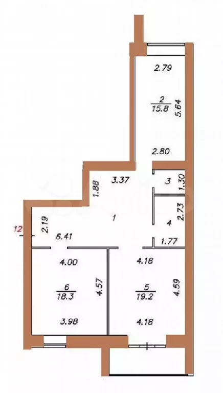 2-к. квартира, 80,8 м, 3/5 эт. - Фото 0