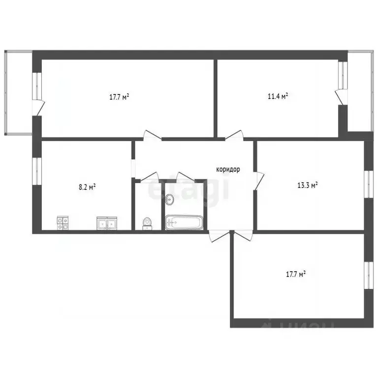 4-к кв. Крым, Феодосия ул. Челнокова, 102 (85.9 м) - Фото 2