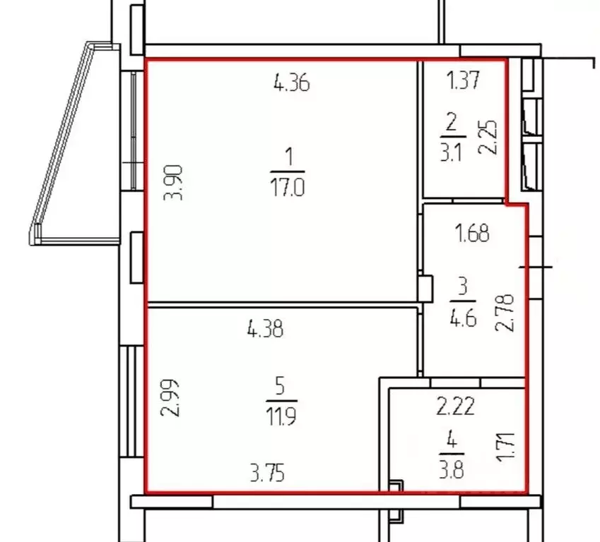 2-к кв. Пермский край, Пермь Рионская ул., 4А (40.1 м) - Фото 2