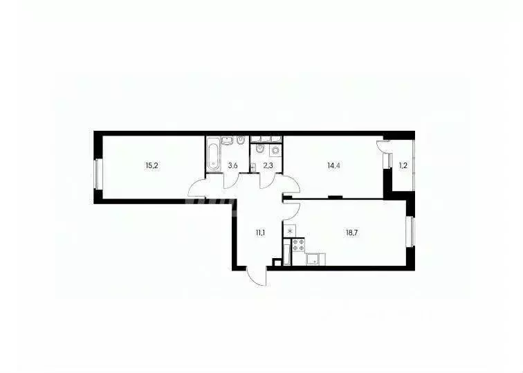 3-к кв. Москва бул. Скандинавский, 7 (59.0 м) - Фото 1