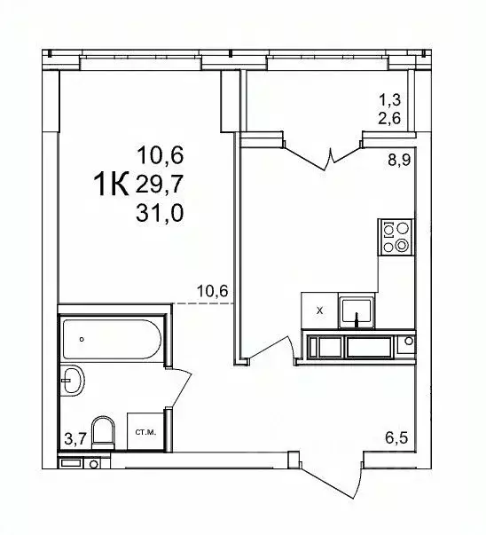 1-к кв. Нижегородская область, Нижний Новгород д. Анкудиновка, КМ ... - Фото 1
