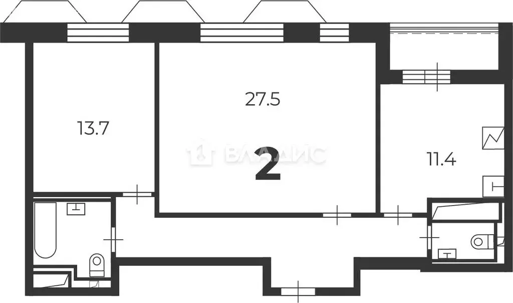 2-комнатная квартира: Москва, Чоботовская улица, 2А (70.2 м) - Фото 1