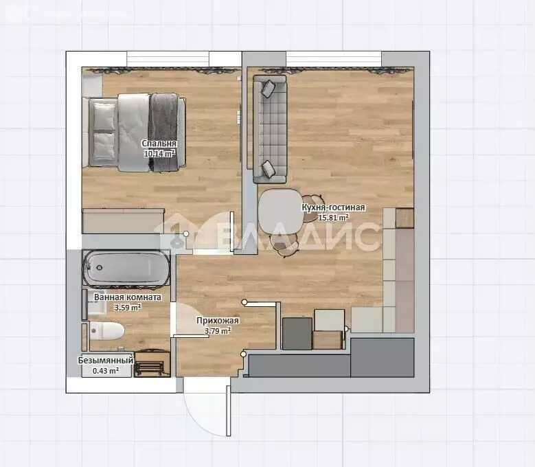 1-комнатная квартира: Мытищи, улица Стрельбище Динамо, 10 (33 м) - Фото 1