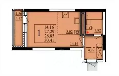 Студия Башкортостан, Уфа Затон-Восточный жилрайон, Паруса жилой ... - Фото 1
