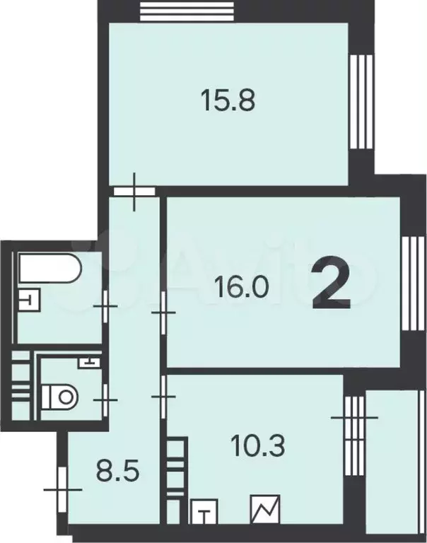 Аукцион: 2-к. квартира, 55,4 м, 19/22 эт. - Фото 1