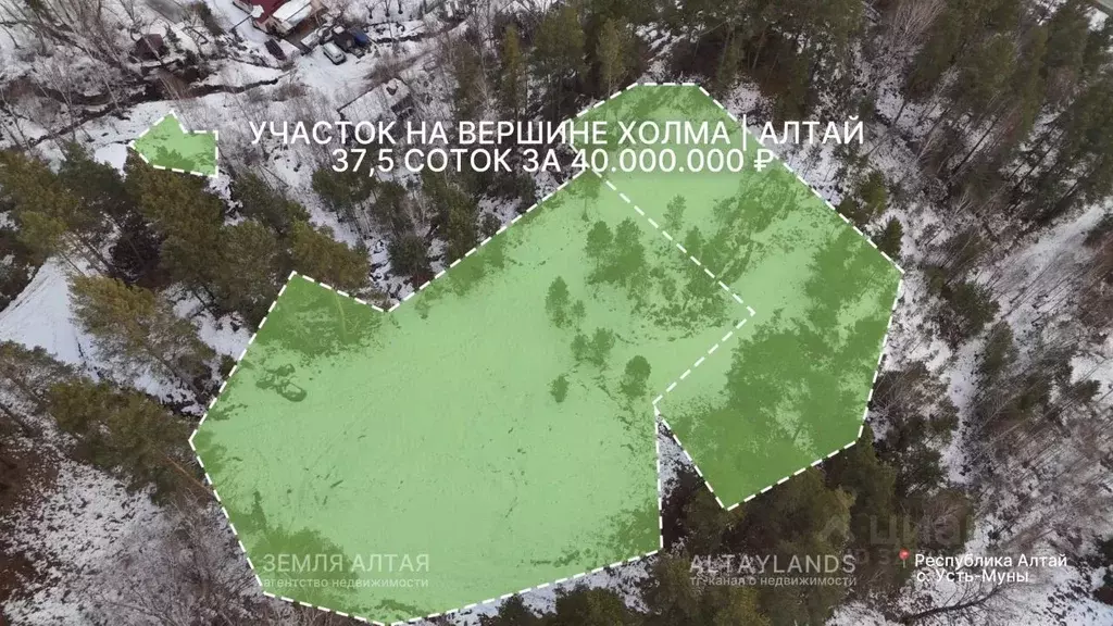 Участок в Алтай, Майминский район, с. Усть-Муны Родниковый пер. (37.5 ... - Фото 1