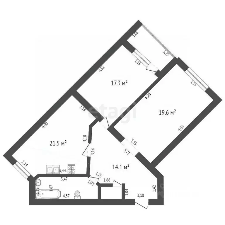 2-к кв. Башкортостан, Стерлитамак ул. Артема, 102 (81.9 м) - Фото 1