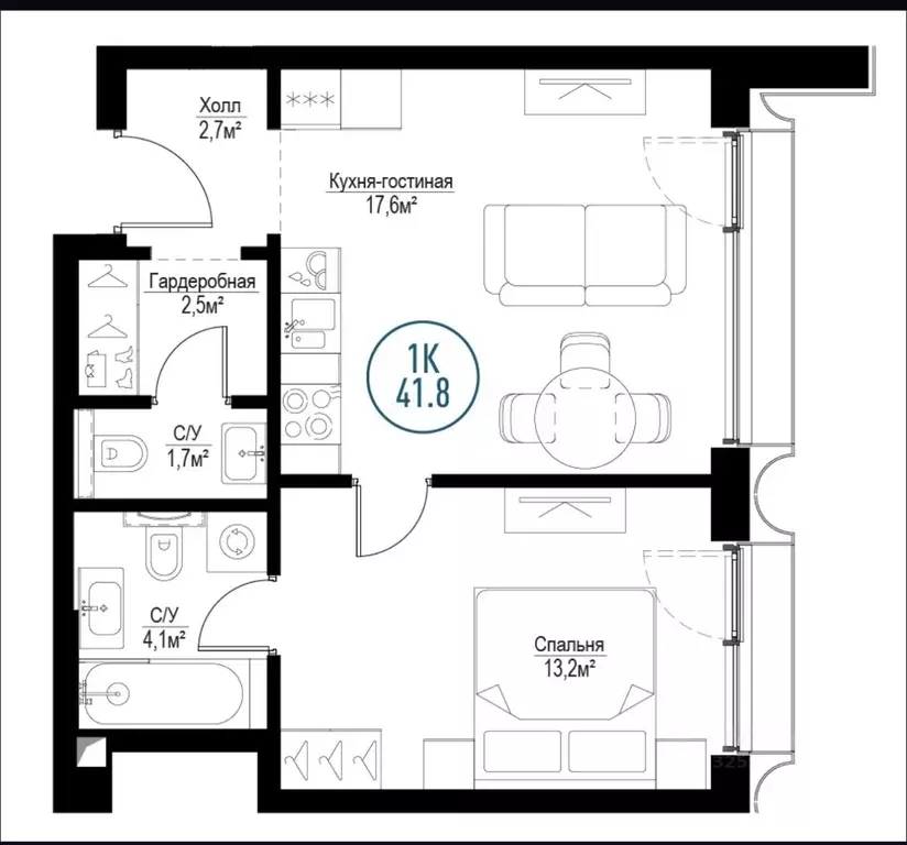1-к кв. Москва Волгоградский просп., 32/5к2 (42.0 м) - Фото 2