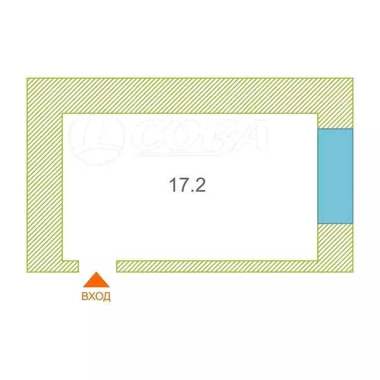 1к в -комнатной квартире (17.6 м) - Фото 2