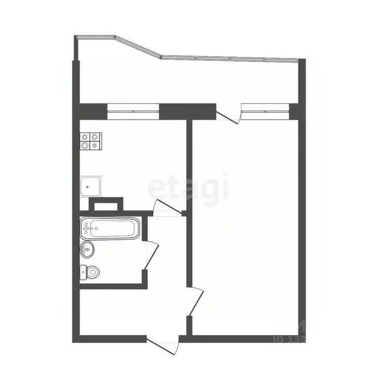 1-к кв. Томская область, Томск ул. Павла Нарановича, 2 (39.1 м) - Фото 2