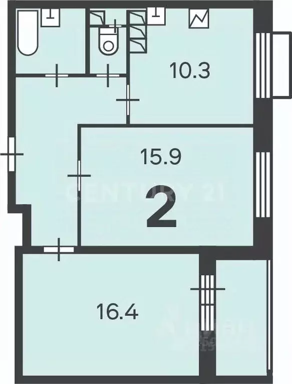 2-к кв. Москва Туристская ул., 14 (56.7 м) - Фото 1
